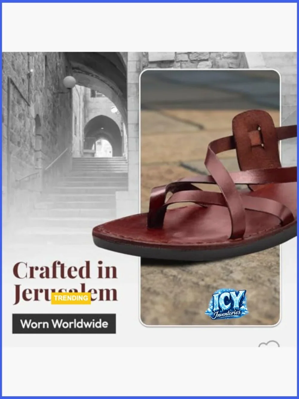 Men's Fisherman Sandals Handmade in Jerusalem Leather Slides Unisex